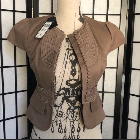 BCBGMaxAzria Tops - NWT BCBGMaxAzria mocha top/blazer